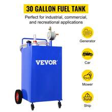 30 Gallon Portable Gas Caddy, Fuel Caddy Fuel Storage Tank With 4 Wheels & Manual Transfer Pump, Gasoline Fuel Container For Cars, Lawn Mowers, ATVs & Boats, Blue - 藍色 - 查看 10