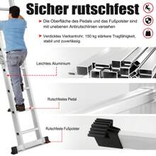 VA-Cerulean 7 In 1 Multi-Purpose Ladder Aluminum Ladder Multi-Purpose Ladder Folding Ladder Household Ladder Work Ladder Leaning Ladder Work Platform Multifunctional Ladder Articulated Ladder, 340cm / 470cm / 550cm - Silver - View 5