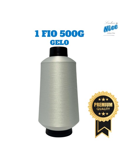 NICE LINES Fio Overloque 500g - 1 Cone Branco, Preto, Colorido