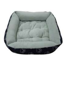 Luxury Dog Bed | Size M 50x50 |  Pet Bed |  Anti-Allergy Silicone Fiber Filling | Print And Assorted Colors Retail | Dog Bed | Pet Bed - 黑色 - 查看 2