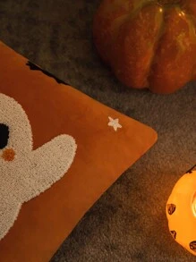 1 件万圣节刺绣枕套，适用于客厅、卧室、家居装饰（不含枕芯）