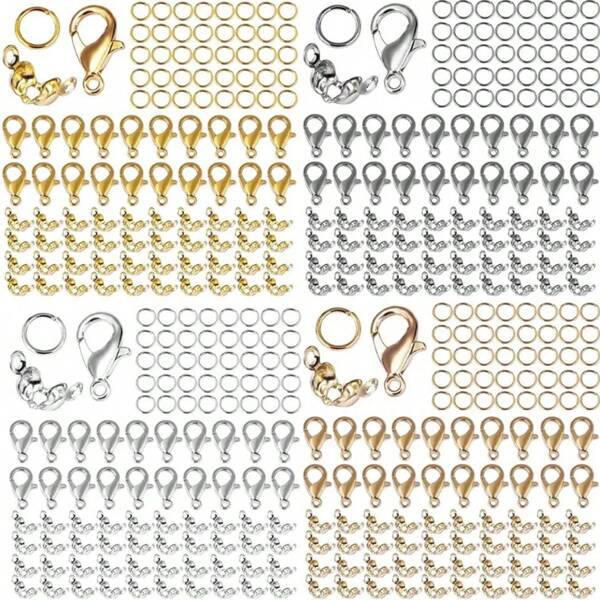 100pcs Lobster Clasp(20), Clasps(40), Rings(40) Connector For Bracelet Necklace DIY Jewelry Making Accessories
