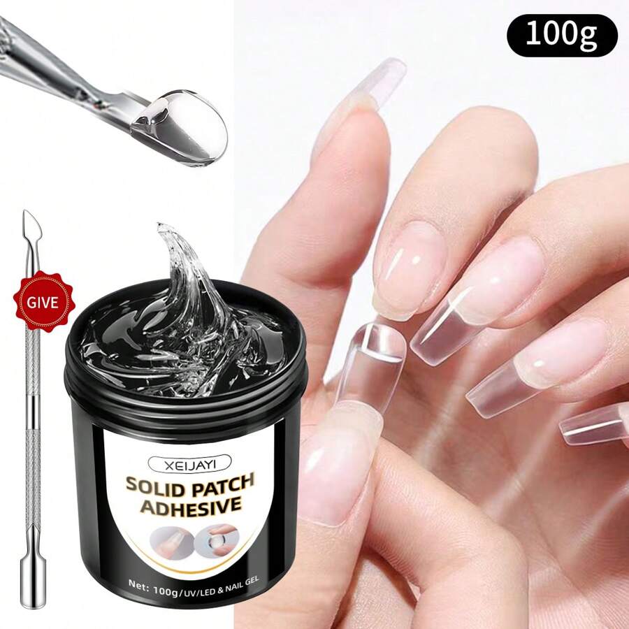 XEIJAYI 1pc 100g Transparent Soft Nail Tips Gel Polish For False Nails UV Glue Nail Extension Function Design Manicure Tools - Trong sáng - Xem 1
