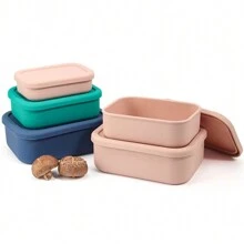 1pc Large Capacity Minimalist Solid Color Silicone Food Storage Containers Airtight Meal Prep Bento Boxes For Fruits And Vegetables,Kitchen,Christmas Gift