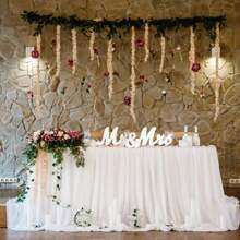 Exquisite Wooden Letters Mr & Mrs Wedding Pros Anniversary Party Decoration - 白色 - 查看 3