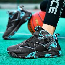 High-Top Non-Slip Shock Absorption Sports Shoes For Men - Friction Audible, Real Breathable Boots With Mesh - Ideal For Students And Running. - Màu xanh lá cây đậm - Xem 3