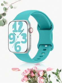 三合一包括腕带、表壳和保护膜 女式 男式 I 时尚运动 柔软、舒适、透气 单色纯色硅胶蝴蝶扣表带 带单颗水钻 双颗水钻 带钢化膜保护套 元旦礼物 多种颜色可选，搭配 Apple Watch Ultra 系列 9/8/7/6/5/SE/4/3/2/1 配件 替换表带 配件 DIY 套装 情人节 - Series 4/5/6/SE[40mm] - 查看 68