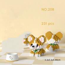 9 种不同的卡通狗积木套装，3000 个微粒组装宠物狗模型，3D 拼图 DIY 动物积木玩具，教育建筑套件，ABS 材料，完美的礼物 - 各种彩色狗形象 - 彩色 - 查看 10