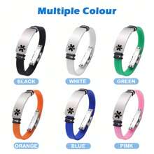Bracelet d'alerte médicale personnalisé | Bracelet médical en silicone multicolore de haute qualité pour hommes et femmes | Bracelets d'identification médicale d'urgence élégants, personnalisés, qui sauvent des vies