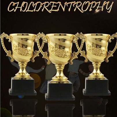 1pc Trophy, Plastic Sports Cup For Football, Basketball Champions, Creative Award Trophy For School Sports Events [Minor Surface Scratches And Line Bubbles Are Normal]
