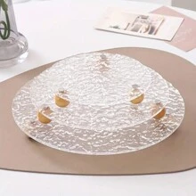 1pc Clear Acrylic Storage Tray, Makeup Organizer, Soap Dispenser Holder, Perfume & Cosmetic Display Stand, Jewelry Ring Holder, Home Decor, Bathroom Accessories Christmas Gift