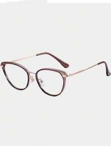 Lunettes de chat bicolore Y2k couleur thé glacé pour femmes, accessoires de lunettes claires, accessoires de lunettes pour femmes