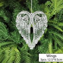 3/4/6/12 件圣诞冰柱挂饰，天使，雪花，翅膀亚克力透明冰锥装饰，适用于圣诞树、家庭、商场、餐厅、庭院、户外、节日派对、万圣节、圣诞氛围装饰 - 透明 - 查看 21