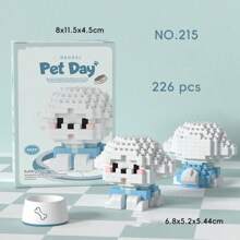 9 种不同的卡通狗积木套装，3000 个微粒组装宠物狗模型，3D 拼图 DIY 动物积木玩具，教育建筑套件，ABS 材料，完美的礼物 - 各种彩色狗形象 - 彩色 - 查看 11