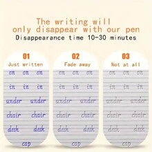 英文斜体 3D 凹槽练习书法字帖手写练习字母单词，学生最喜欢的开学季、万圣节、圣诞节礼物、可重复使用、办公室、学校、绘画、学生、马克笔、文具、男孩、女孩、学校用品、学校用品、返校