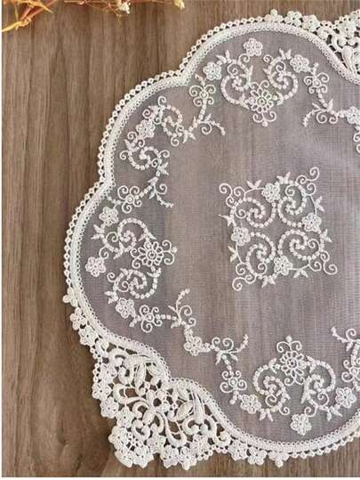 2pcs/4pcs/6pcs Vintage Lace Placemats, Handmade Embroidered Table Mats For Dining Table, Kitchen, Holiday, Wedding Decoration