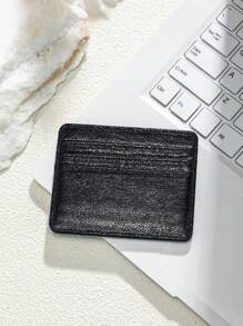 1pc Minimalist Style Daily Card Holder & ID Card Holder, Genuine Leather Anti-Demagnetization, Compact Slim Fashionable Design For Women - Solid Color - View 18