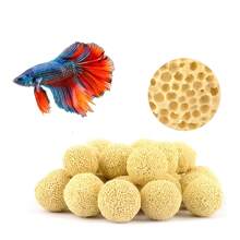 Medios de filtro de acuario, anillos cerámicos de bolas de bio-filtro para limpieza de tanque de peces, con bolsa de red de filtro para mantener el agua limpia - Amarillo - Ver 3