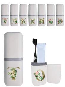 Copo de viagem para enxaguatório bucal Conjunto de lavagem portátil destacável Copo de lavagem Escova de dentes Pasta de dentes Caixa de armazenamento de artigos de higiene pessoal de viagem Portátil Viagem de negócios Copo de armazenamento ao ar livre Equipamento de estudante Recipiente de armazenamento de banheiro doméstico