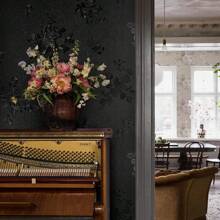 1Roll10M Black Wallpaper Peel And Stick Wallpaper Black Floral Embossed Contact Paper 17.7inch X 393.7/196.8/118.1/39.3inch Removable Textured Flower Wallpaper Self Adhesive Thicken Countertops Cabinets Contact Paper - Black - View 9