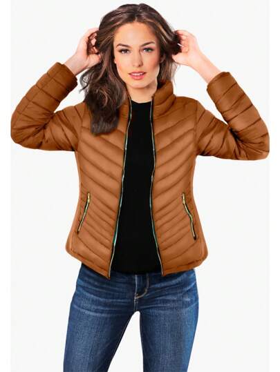 Chamarra Chaqueta Cazadora Dama Elastico en Costados Peluche Interno Moda