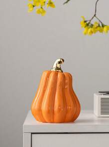 1pc Minimalist Ceramic Fake Pumpkin Decor For Halloween Party, Gifting Fall Autumn,Christmas - Pumpkin - View 6