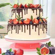 1入烘焙工具旋轉蛋糕轉盤，平滑旋轉蛋糕架，生日蛋糕裝飾框架旋轉桌塑料蛋糕轉盤蛋糕裝飾展示架，廚房烘焙工具和配件 - 多色 - 查看 4