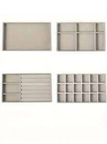 4pcs/1pc Jewelry Manager Tray, Elegant Stackable Velvet Jewelry Manager - Surface Wear, Suitable For Portable Multi Functional Storage Of Rings, Earrings, And Necklaces, Large Stackable Jewelry Tray With Drawers, Jewelry Storage Space For Earrings, Necklaces, And Bracelets, Easy To Sort - Multicolor - View 13