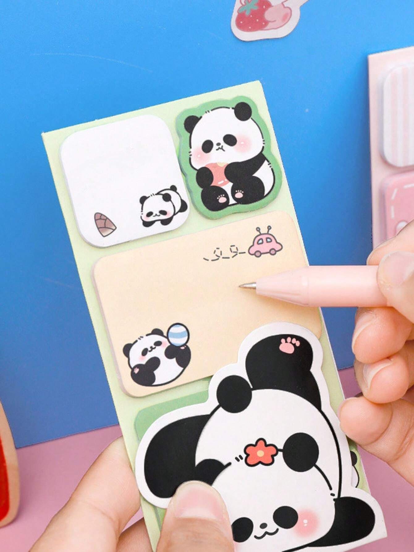 Cute Animal Combination Sticky Notes, High-Quality Cartoon Panda Notes ...