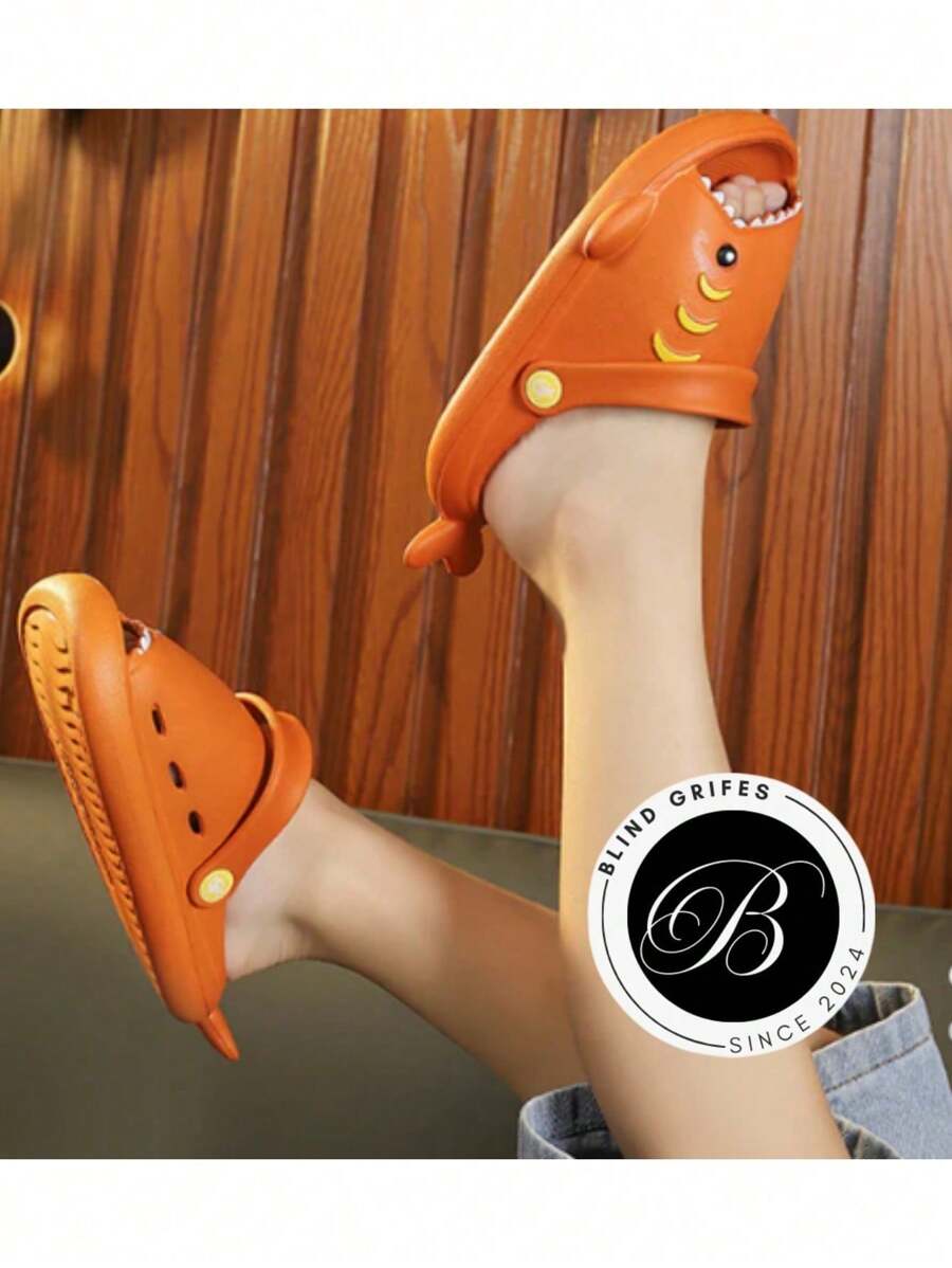 Baby Slippers Bebe Tubarão Sandal Girl And Boy Sandal Lightweight Soft Eva Non-Slip Baby Shar Slipper - 橘色 - 查看 1