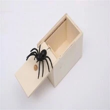 Prank Toy Small Wooden Box, Halloween Creepy Crawly Box, Scary Spider Box - Multicolor - View 7