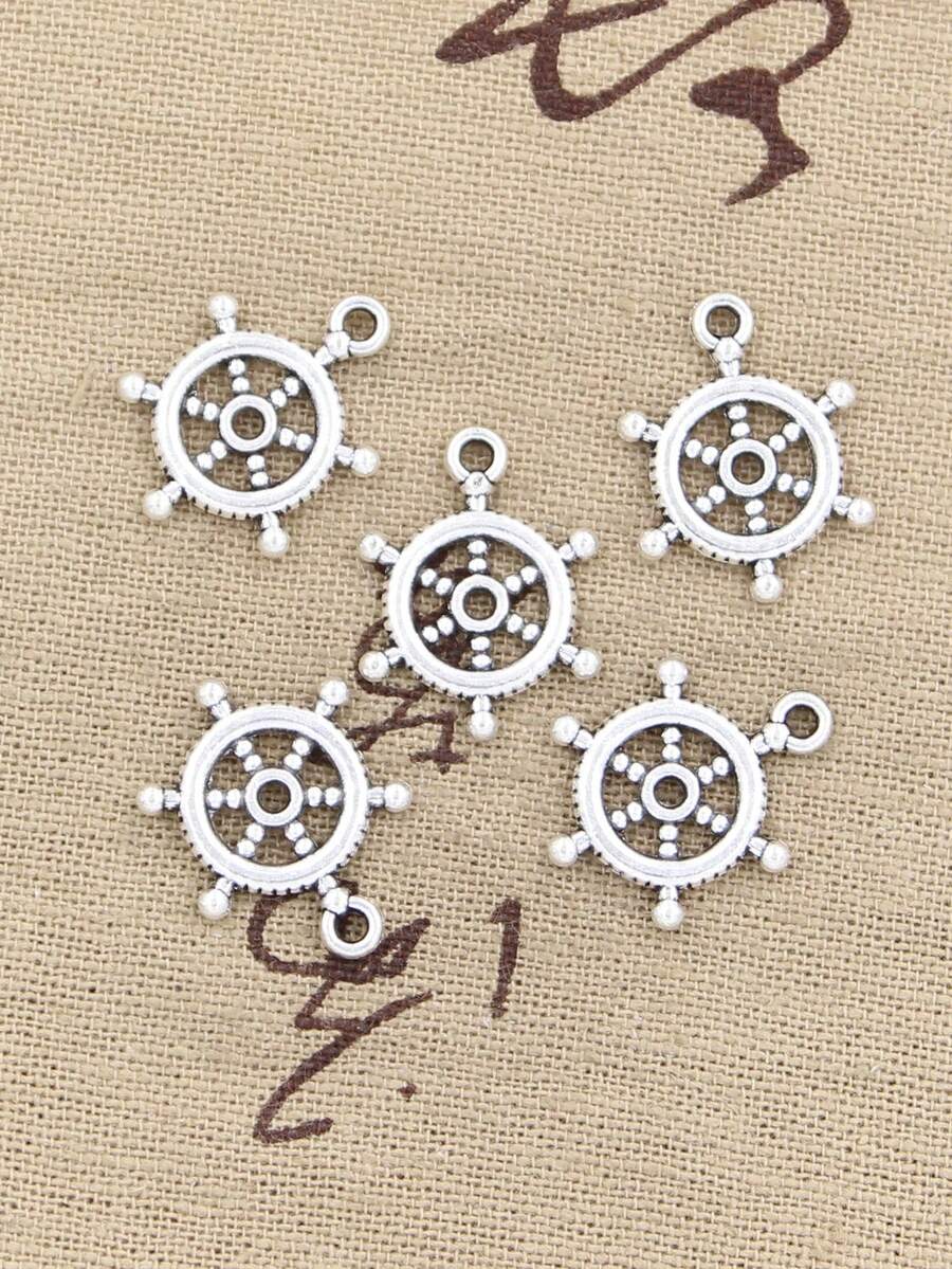 hroryn 30 piezas Encantos Timón de barco Timón Timón Color plateado antiguo Colgantes Hacer joyería DIY Manualidades Hallazgo