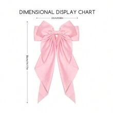 1PC Bow Headband, Girl's Large Bow Hair Clip, Ponytail, And Large Hair Clip Accessory (Pink) - Pink - View 2