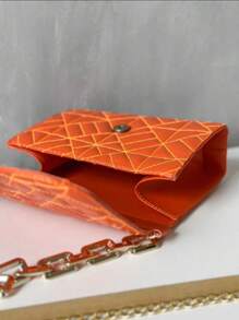 Luxury Women's Handbag And Crossbody Chain Strap - 橘色 - 查看 2
