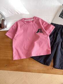 Boys' New Letter Print Short Sleeve T-Shirt