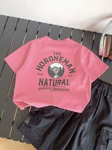 Boys' New Letter Print Short Sleeve T-Shirt