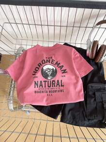 Boys' New Letter Print Short Sleeve T-Shirt