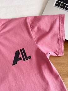 Boys' New Letter Print Short Sleeve T-Shirt