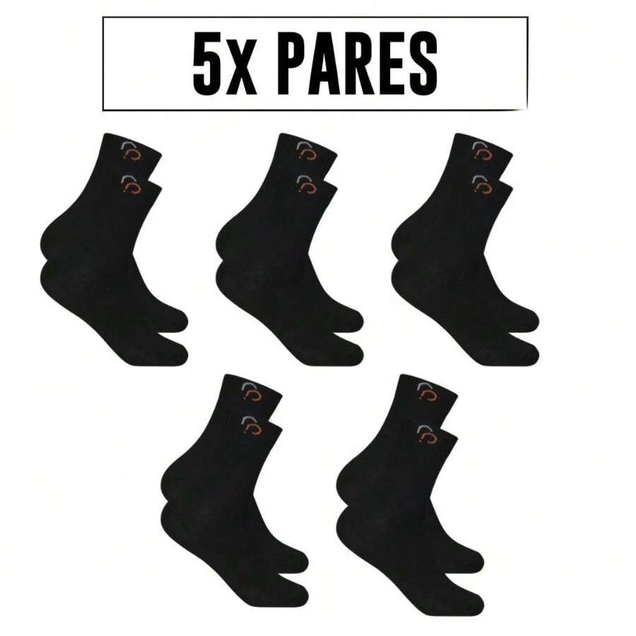 Kit 5 Pairs Of Comfort Long Shaft Socks For Adults Rafa Parize Unisex - 黑色 - 查看 1