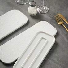 Ceramic Sushi Plate, Rectangle Plate, Flat Plate, Cake & Dessert Plate, Oblong Plate - Popular Style For Restaurants & Hotels In Europe And Japan - White - View 10