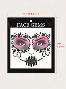 1 pieza de pegatina decorativa autoadhesiva de ABS para la cara, adecuada para fiestas dentro del festival - Ver 7