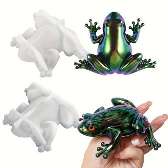 2 st groda form silikonform, djursilikonform, 3D skärande hartsform för epoxigjutning, unik display grodaform för gör-det-själv hantverk Halloween väggbordsskiva heminredning