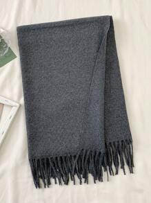 1 Stück einfarbig, legerer, eleganter, wollener Schal mit Fransen, warm, Unisex Herbst/Winter - A - Übersicht 18