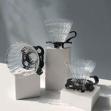 1 Set Pour Over Coffee Dripper, Heat Resistant Holder With Stand, Home Coffee Sharing Pot - Multicolor - View 4