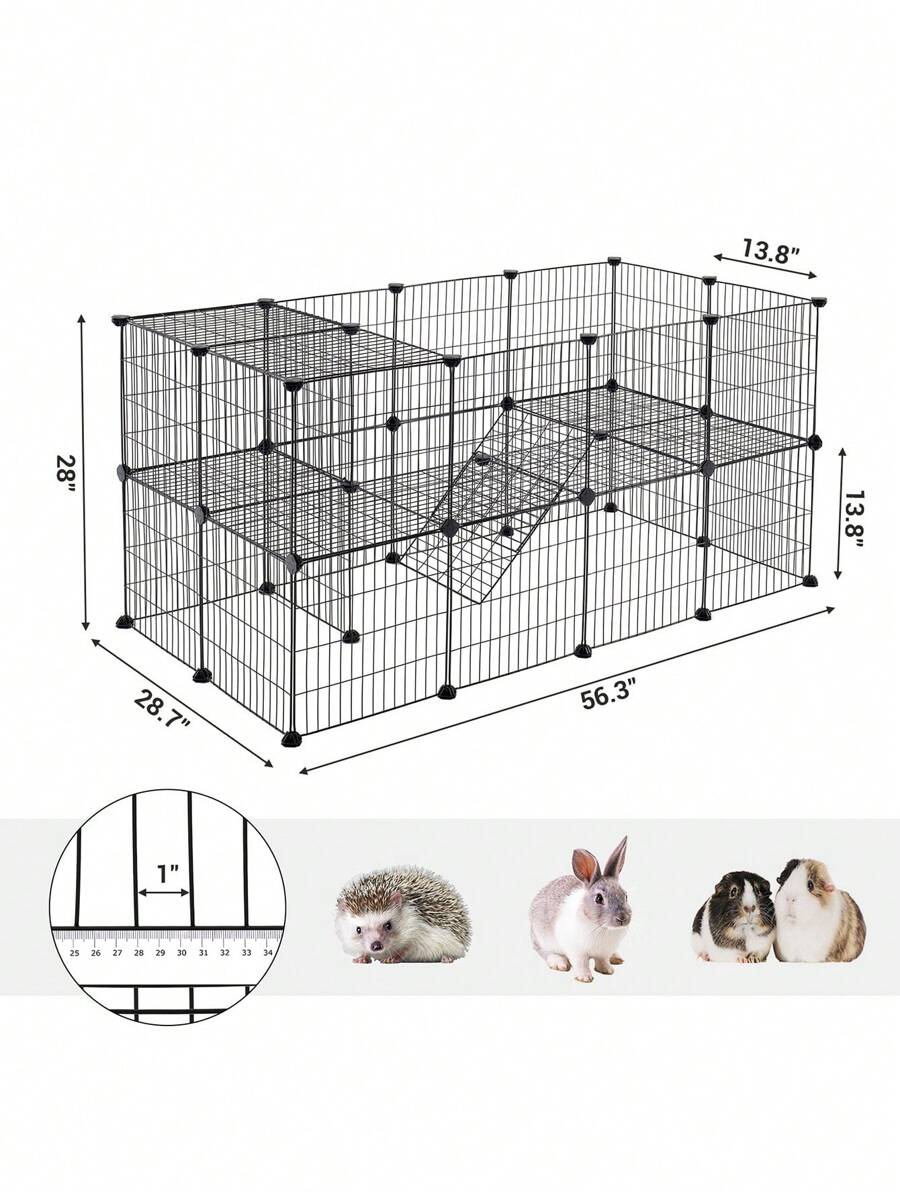 SONGMICS SONGMICS Pet Playpen, Small Animal Playpen, TwoStory Pet