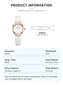 Marvin 经典瑞士石英不锈钢手表时尚女士手表，12 颗钻石，珍珠贝母表盘，蓝宝石水晶镜面，白色 M032.52.79.62 - 白色 - 查看 9