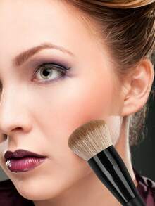 MAANGE 3pcs Soft Makeup Brush, Protable Smudge Cosmetic Brush Makeup Brush With Foundation Brush Blush Brush Loose Powder Brush Contour Brush Highlighter Brush Makeup Tools Gift For Women & Girl Travel Makeup Brush ﻿ - 黑色 - 查看 7