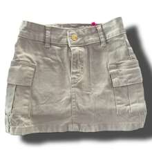 Luz Moda Infantil - Twill Skirt With Spandex And Cargo Pockets For Children And Teenagers - Available In Sizes 4 To 16 - 米色 - 查看 2