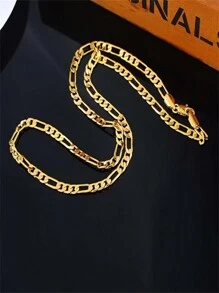 1 件复古新款朋克费加罗链项链，前卫设计 - 金色长款男士嘻哈时尚珠宝礼物 2024 - 24寸60厘米 - 查看 17