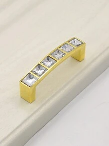 1 Stück/6 Stücke Kristall Schubladengriffe, transparente quadratische Diamant Metallgriffe, massiv Doppelloch Knöpfe für Weinschrank, Kleiderschrank, Schrank mit Schrauben, 64mm/96mm/128mm Lochabstand, Möbelbeschläge - Silber - Übersicht 11